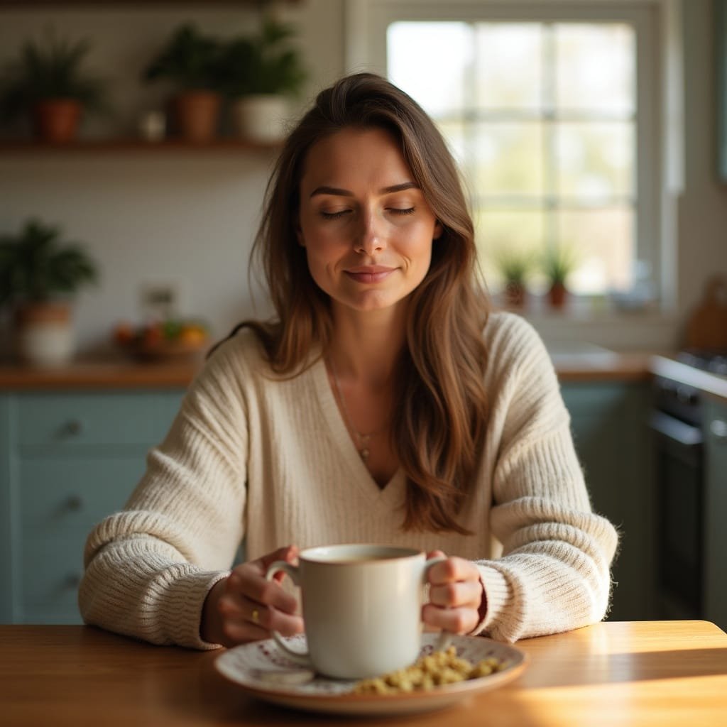 Woman at table
