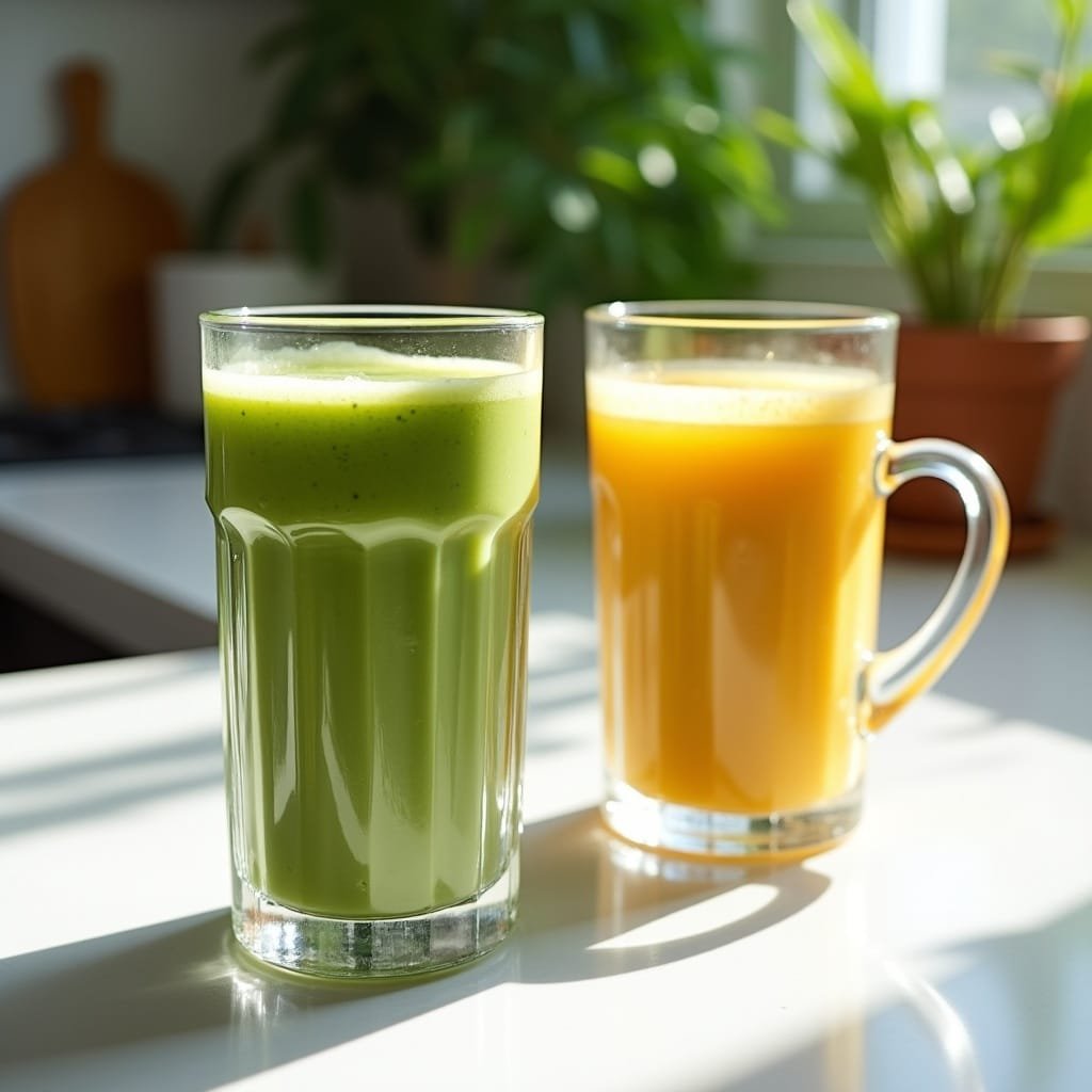 Two drinks side by side